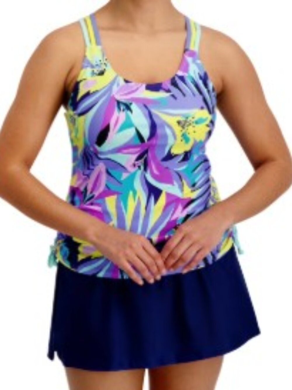 ZeroXposur Women’s 2 Piece Fashion Tankini Set  Blue Purple Multiple Sizes